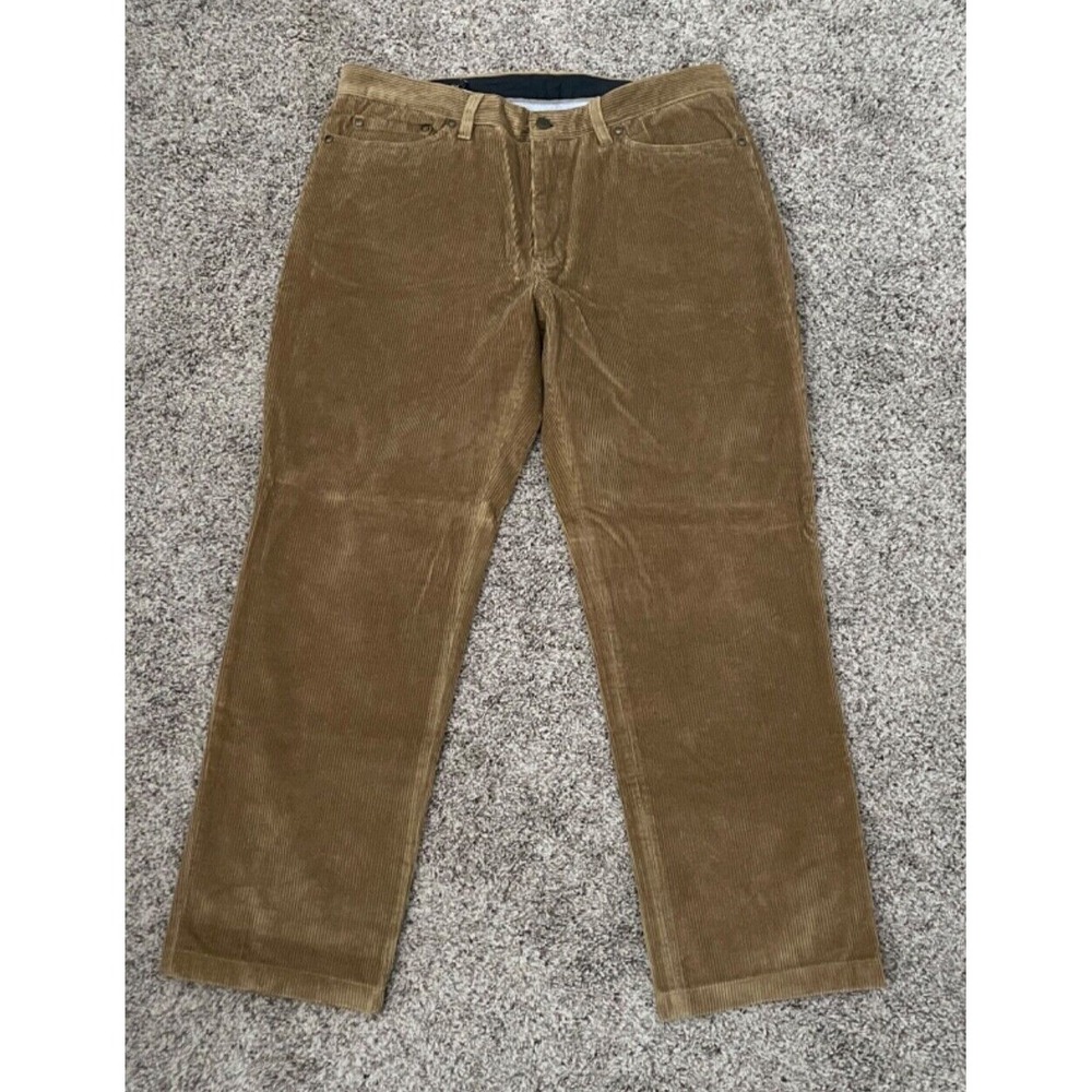 J Mclaughlin Corduroy‎ Pants Men's 36 Camel Flat Front Straight Leg Preppy